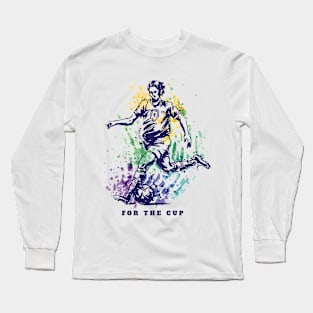 Colorful world cup soccer player Long Sleeve T-Shirt